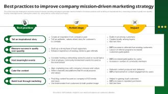 Best Practices To Improve Company Mission Sustainable Marketing Promotional MKT SS V