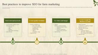 Best Practices To Improve Seo For Farm Marketing Farm Marketing Plan To Increase Profit Strategy SS