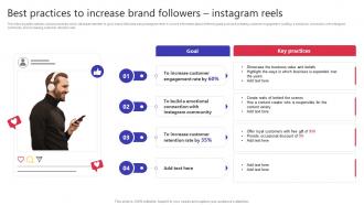 Best Practices To Increase Brand Followers Instagram Reels Building Video Marketing Strategies