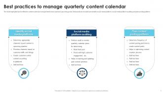 Best Practices To Manage Quarterly Content Calendar