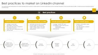 Best Practices To Market On Linkedin Channel Revenue Boosting Marketing Plan Strategy SS V