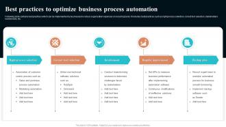 Best Practices To Optimize Business Process Automation