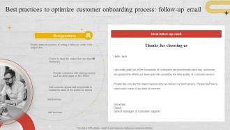 Best Practices To Optimize Customer Onboarding Process Follow Up Churn Management Techniques