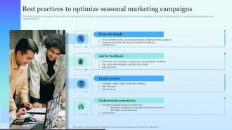 Best Practices To Optimize Seasonal Marketing Campaigns Ppt File Infographic Template