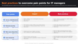 Best Practices To Overcome Pain Points For IT Managers
