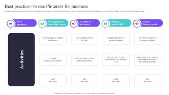 Best Practices To Use Pinterest For Business Deploying A Variety Of Marketing Strategy SS V