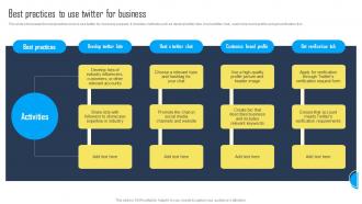 Best Practices To Use Twitter For Business Utilizing A Mix Of Marketing Tactics Strategy SS V
