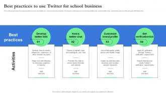 Best Practices To Use Twitter For School Business Record Label Branding And Revenue Strategy SS V