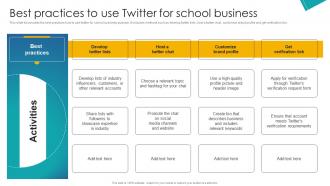 Best Practices To Use Twitter For School Implementation Of School Marketing Plan To Enhance Strategy SS