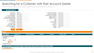 Best practices trade receivables searching for a customer with their account details