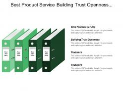 Best product service building trust openness compelling value proposition