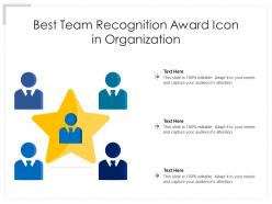 Best team recognition award icon in organization