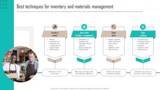Best Techniques For Inventory And Materials Management Implementing Latest Manufacturing Strategy SS V