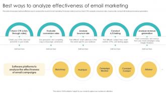 Best Ways To Analyze Effectiveness Of Email Marketing Using Various Marketing Methods Strategy SS V