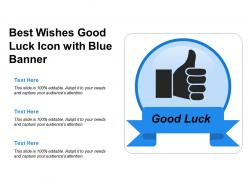Best wishes good luck icon with blue banner