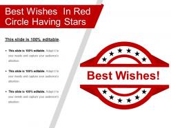 Best wishes in red circle having stars