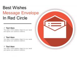 Best wishes message envelope in red circle