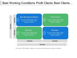 Best working conditions profit clients best clients smoother workflow