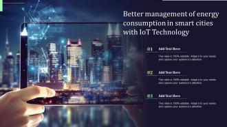 Better Management Of Energy Consumption In Smart Cities With Iot Technology