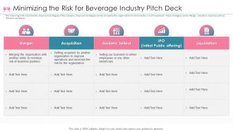Beverage investor funding elevator pitch deck minimizing the risk for beverage industry pitch deck