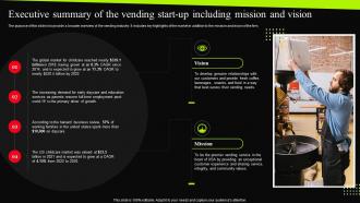 Beverage Vending Machine Executive Summary Of The Vending Start Up Including Mission BP SS