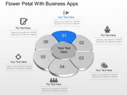 Bf flower petal with business apps powerpoint template slide