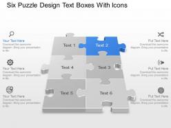 Bf six puzzle design text boxes with icons powerpoint template