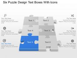 Bf six puzzle design text boxes with icons powerpoint template