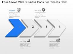 Bg four arrows with business icons for process flow powerpoint template slide