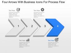 Bg four arrows with business icons for process flow powerpoint template slide