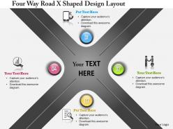 Bg four way road x shape design layout powerpoint templets