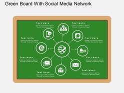 Bg green board with social media network flat powerpoint design