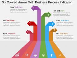 Bg six colored arrows with business process indication flat powerpoint design
