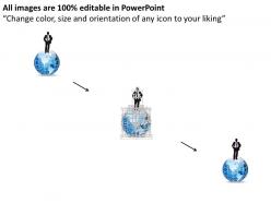 Bh business man on top of the globe powerpoint template