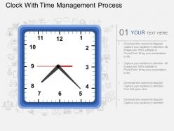 Bh clock with time management process flat powerpoint design