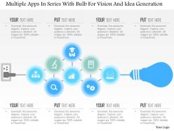 Bh multiple apps in series with bulb for vision and idea generation powerpoint template