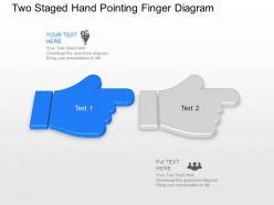 Bh Two Staged Hand Pointing Finger Diagram Powerpoint Template Slide