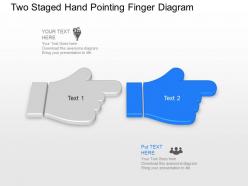 Bh two staged hand pointing finger diagram powerpoint template slide