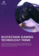 Bi fold blockchain gaming technology theme document report pdf ppt template