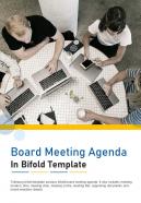 Bi fold board meeting agenda in template document report pdf ppt one pager