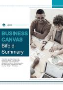 Bi fold business canvas summary document report pdf ppt template