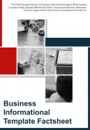 Bi fold business informational factsheet document report pdf ppt template