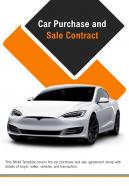 Bi fold car purchase and sale contract document report pdf ppt template