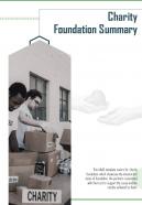 Bi fold charity foundation summary document report pdf ppt template