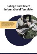 Bi fold college enrollment informational document report pdf ppt template