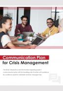 Bi fold communication plan for crisis management document report pdf ppt template