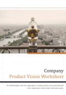 Bi fold company product vision worksheet document report pdf ppt template one pager