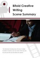 Bi fold creative writing scene summary document report pdf ppt template one pager