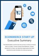Bi fold ecommerce start up executive summary document report pdf ppt template