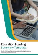 Bi Fold Education Funding Summary Document Report PDF PPT Template